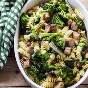 Pasta with Roasted Broccoli + Chicken Sausage
